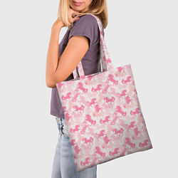 Сумка-шопер Розовые Единороги, цвет: 3D-принт — фото 2