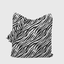 Сумка-шопер Чёрно-Белые полоски Зебры, цвет: 3D-принт