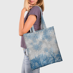Сумка-шопер Коллекция Зимняя сказка Зимний пейзаж T-1-2, цвет: 3D-принт — фото 2