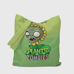 Сумка-шопер Plants vs Zombies зомби-подсолнух, цвет: 3D-принт