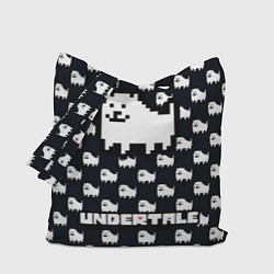 Сумка-шопер UNDERTALE DOG AND LOGO УНДЕРТАЛЕ, цвет: 3D-принт