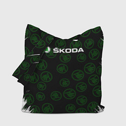 Сумка-шопер Skoda паттерн логотипов, цвет: 3D-принт
