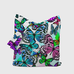 Сумка-шопер Рой цветных бабочек, цвет: 3D-принт