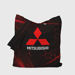 Сумка-шопер Mitsubishi красные соты, цвет: 3D-принт