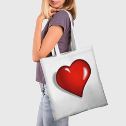 Сумка-шопер Сердце большое мультяшное, цвет: 3D-принт — фото 2