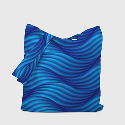 Сумка-шопер Синие абстрактные волны, цвет: 3D-принт