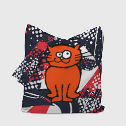 Сумка-шопер Забаный красный кот, цвет: 3D-принт