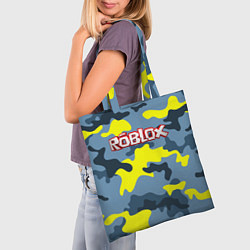 Сумка-шопер Roblox Камуфляж Жёлто-Голубой, цвет: 3D-принт — фото 2