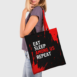 Сумка-шопер Eat Sleep Among Us Repeat Брызги, цвет: 3D-принт — фото 2