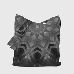 Сумка-шопер Серый геометрический орнамент-калейдоскоп, цвет: 3D-принт