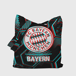 Сумка-шопер Bayern FC в стиле Glitch на темном фоне, цвет: 3D-принт