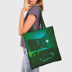 Сумка-шопер Неоновая спальня - Зелёный, цвет: 3D-принт — фото 2