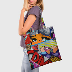 Сумка-шопер Авангардная композиция Pop art Eyes, цвет: 3D-принт — фото 2