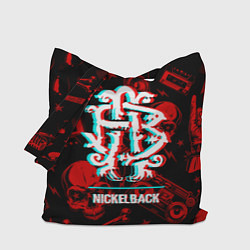 Сумка-шопер Nickelback Rock Glitch, цвет: 3D-принт