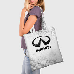 Сумка-шопер Infiniti с потертостями на светлом фоне, цвет: 3D-принт — фото 2
