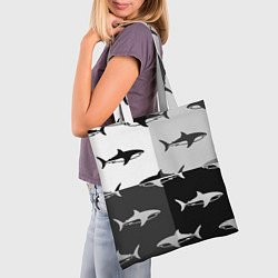 Сумка-шопер Стая акул - pattern, цвет: 3D-принт — фото 2