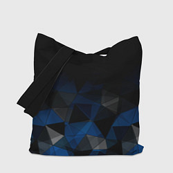 Сумка-шопер Черно-синий геометрический, цвет: 3D-принт