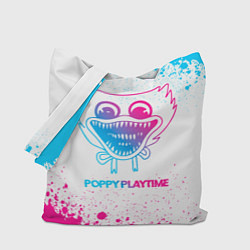 Сумка-шопер Poppy Playtime neon gradient style, цвет: 3D-принт