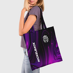 Сумка-шопер Nickelback violet plasma, цвет: 3D-принт — фото 2