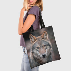 Сумка-шопер Волк с грустными глазами, цвет: 3D-принт — фото 2