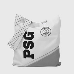 Сумка-шопер PSG sport на светлом фоне: символ и надпись вертик, цвет: 3D-принт