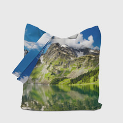 Сумка-шопер Живописное горное озеро, цвет: 3D-принт