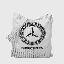 Сумка-шопер Mercedes с потертостями на светлом фоне, цвет: 3D-принт