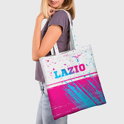 Сумка-шопер Lazio neon gradient style: символ сверху, цвет: 3D-принт — фото 2
