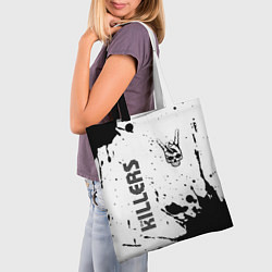 Сумка-шопер The Killers и рок символ на светлом фоне, цвет: 3D-принт — фото 2