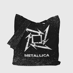 Сумка-шопер Metallica с потертостями на темном фоне, цвет: 3D-принт