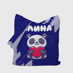 Сумка-шопер Алина панда с сердечком, цвет: 3D-принт