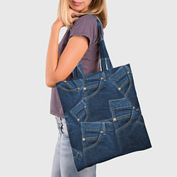 Сумка-шопер Джинсовка jeans, цвет: 3D-принт — фото 2