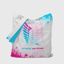 Сумка-шопер Attack on Titan neon gradient style, цвет: 3D-принт