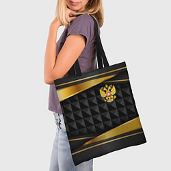 Сумка-шопер Gold & black - Russia, цвет: 3D-принт — фото 2