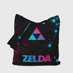 Сумка-шопер Zelda - neon gradient: символ, надпись, цвет: 3D-принт