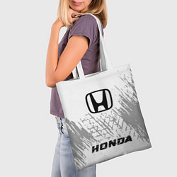 Сумка-шопер Honda speed шины на светлом: символ, надпись, цвет: 3D-принт — фото 2