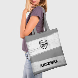 Сумка-шопер Arsenal sport на светлом фоне: символ, надпись, цвет: 3D-принт — фото 2