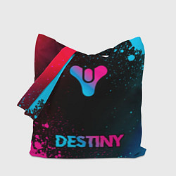 Сумка-шопер Destiny - neon gradient: символ, надпись, цвет: 3D-принт