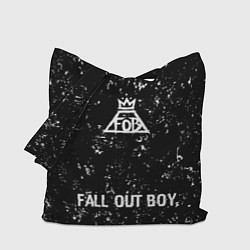 Сумка-шопер Fall Out Boy glitch на темном фоне: символ, надпис, цвет: 3D-принт