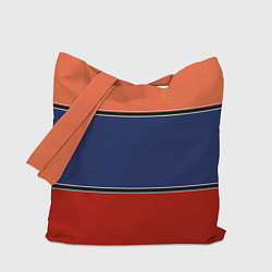 Сумка-шопер Combined pattern striped orange red blue, цвет: 3D-принт