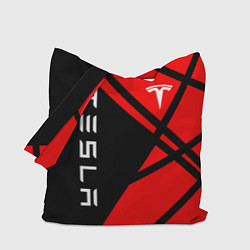 Сумка-шопер Тесла - Красная абстракция, цвет: 3D-принт