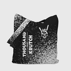 Сумка-шопер Thousand Foot Krutch и рок символ на темном фоне, цвет: 3D-принт