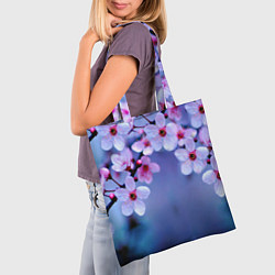 Сумка-шопер Цветы дерева Черри Блоссом, цвет: 3D-принт — фото 2
