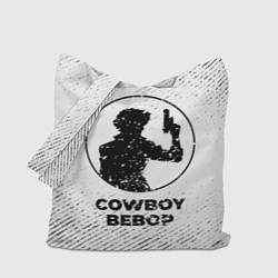 Сумка-шопер Cowboy Bebop с потертостями на светлом фоне, цвет: 3D-принт