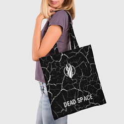 Сумка-шопер Dead Space glitch на темном фоне: символ, надпись, цвет: 3D-принт — фото 2