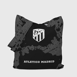 Сумка-шопер Atletico Madrid sport на темном фоне: символ, надп, цвет: 3D-принт