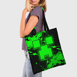 Сумка-шопер Minecraft neon green, цвет: 3D-принт — фото 2
