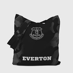 Сумка-шопер Everton sport на темном фоне: символ, надпись, цвет: 3D-принт