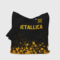 Сумка-шопер Metallica - gold gradient: символ сверху, цвет: 3D-принт