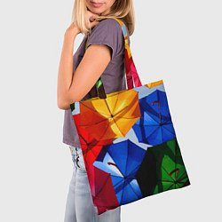 Сумка-шопер Разноцветные зонтики, цвет: 3D-принт — фото 2